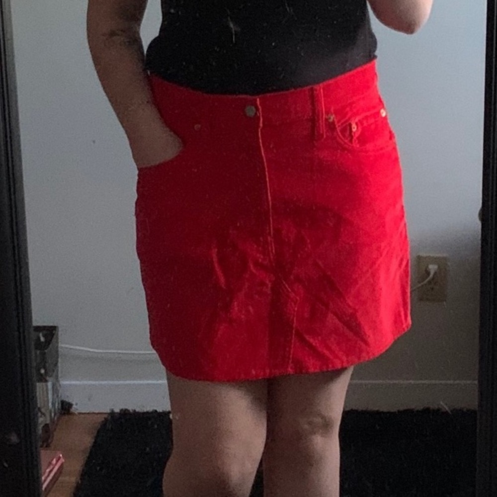 Red Levi's Corduroy Skirt